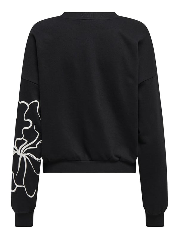 Only ONLODESSA L/S O-NECK BOX UB NOOS SWT Siyah Kadın Sweatshirt