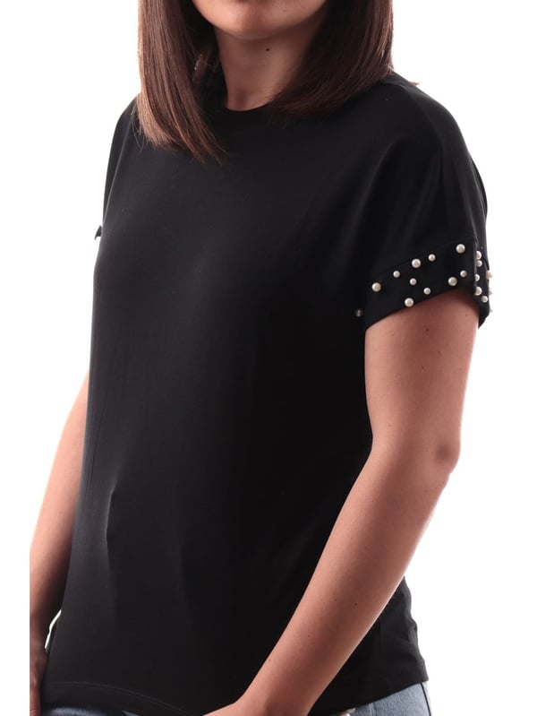Only ONLOLIVIA S/S LOOSE O-NECK TOP JRS Siyah Kadın Bluz
