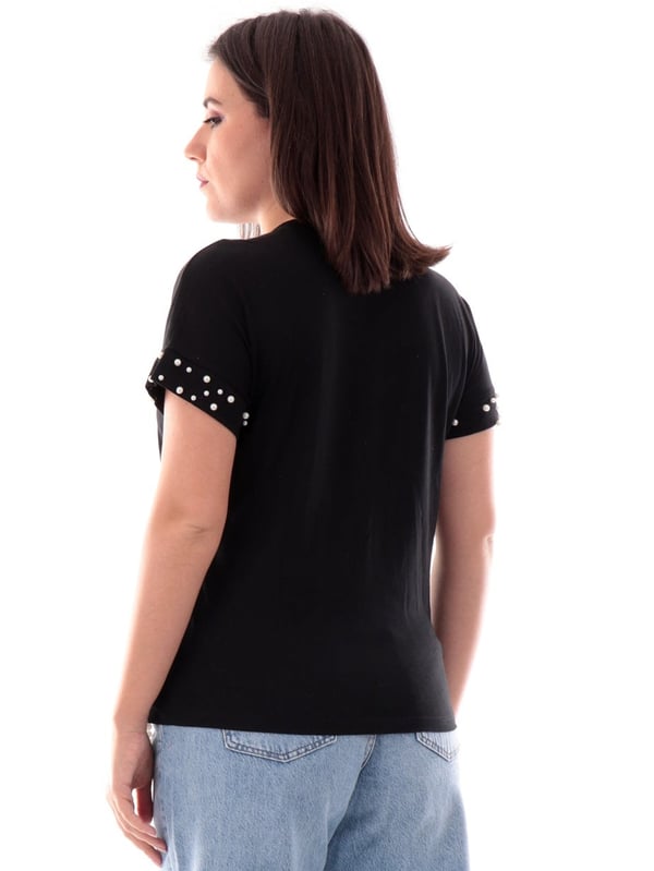 Only ONLOLIVIA S/S LOOSE O-NECK TOP JRS Siyah Kadın Bluz