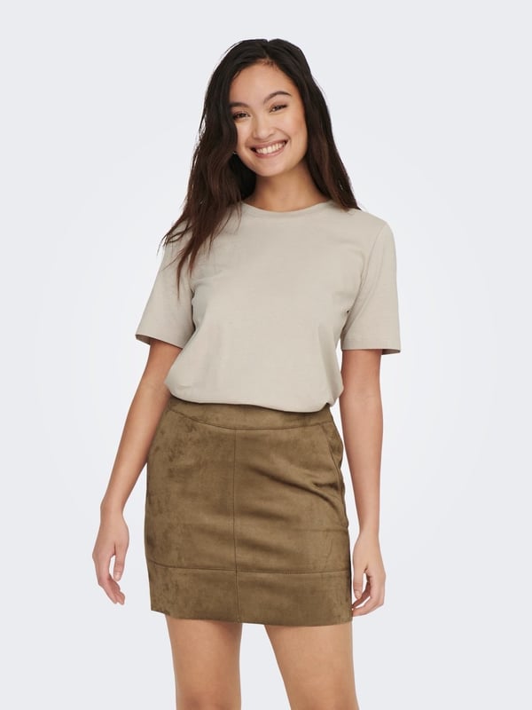 Only ONLONLY S/S TEE JRS NOOS Bej Kadın T-Shirt