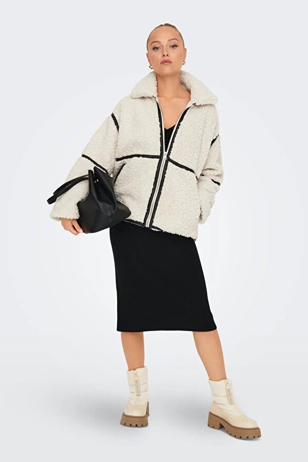 Only ONLPARIS TEDDY JACKET OTW CS Beyaz Kadın Ceket