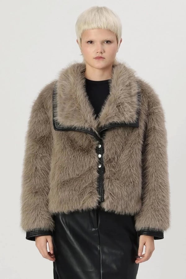 Only ONLPISA FUR JACKET OTW Bej Kadın Ceket
