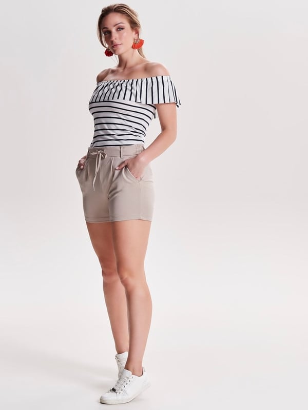 Only ONLPOPTRASH LIFE EASY SHORTS PNT NOOS Bej Kadın Şort