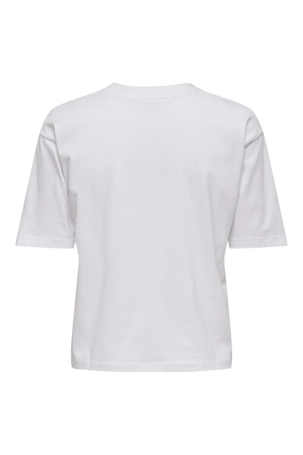 Only ONLRHINE S/S BOXY PRINT TOP BOX JRS Beyaz Kadın T-Shirt