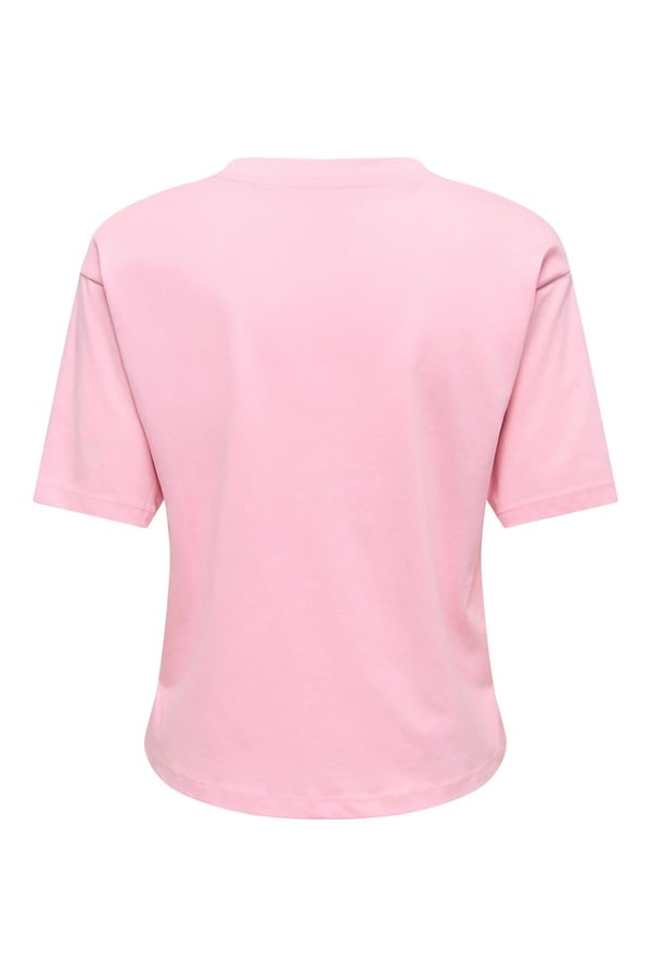 Only ONLRHINE S/S BOXY PRINT TOP BOX JRS Pembe Kadın T-Shirt