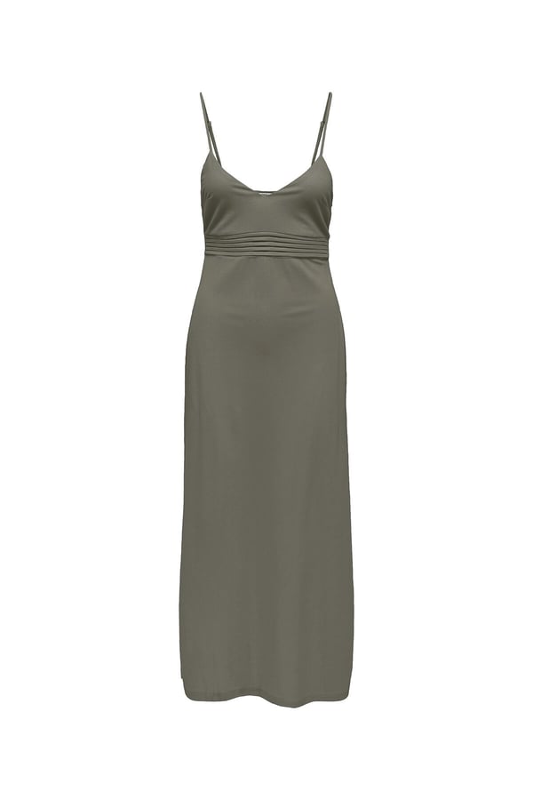 Only ONLSAKURA SL MIDI V-NECK STRAP DRESS WVN Haki Kadın Elbise