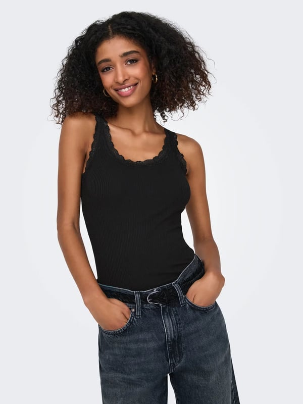 Only ONLSARA SHARAI TANK TOP JRS NOOS Siyah Kadın Atlet