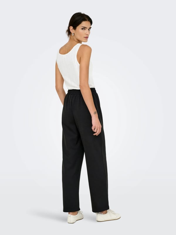 Only ONLSCARLETT WIDE PANT SWT NOOS Siyah Kadın Pantolon