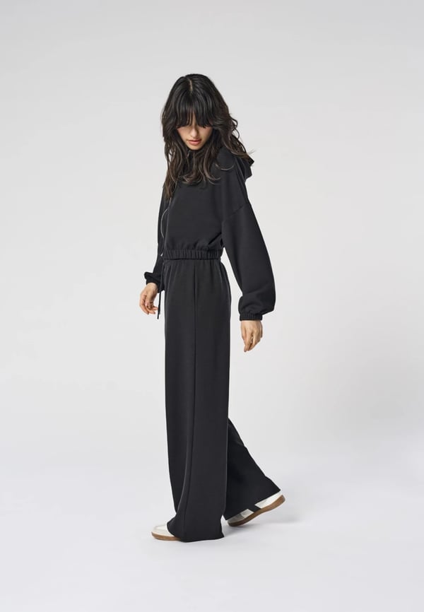 Only ONLSCARLETT WIDE PANT SWT NOOS Siyah Kadın Pantolon