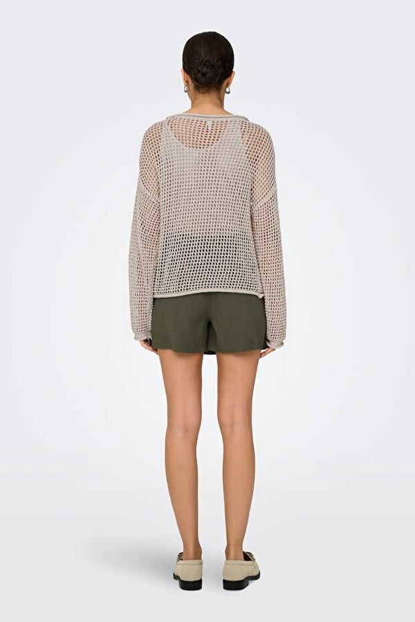 Only ONLSIENA LS STRUCTURE O-NECK RP KNT Bej Kadın Kazak