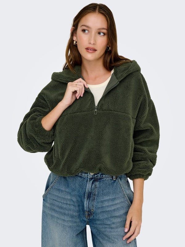 Only ONLSIENA TEDDY ANORAK LIFE CC OTW Haki Kadın Mont