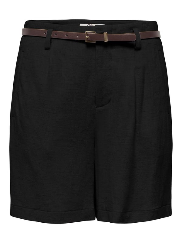 Only ONLSIESTA HW BELT LIN BL SHORTS PNT NOOS Siyah Kadın Şort