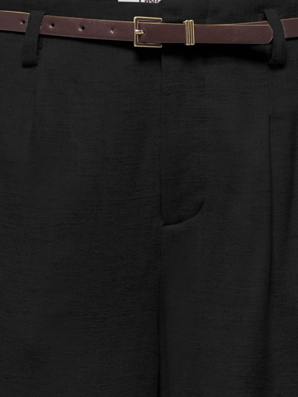 Only ONLSIESTA HW BELT LIN BL SHORTS PNT NOOS Siyah Kadın Şort