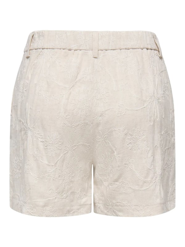 Only ONLSIESTA HW LINEN BL EMB SHORTS PNT Bej Kadın Şort