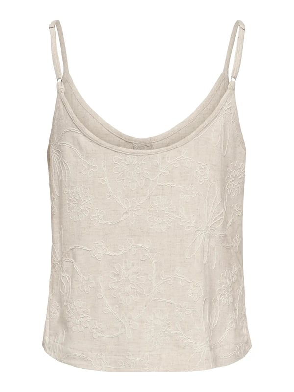 Only ONLSIESTA LINEN BL EMB SINGLET PNT Bej Kadın Bluz