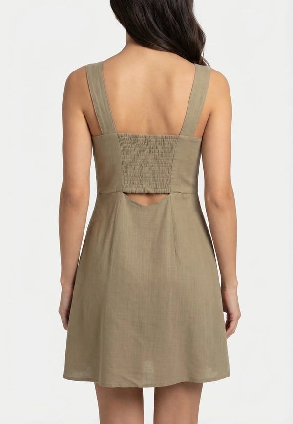 Only ONLSIESTA LINEN BL SHORT STRAP DRESS PNT Haki Kadın Elbise