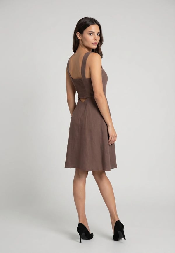 Only ONLSIESTA LINEN BL SHORT STRAP DRESS PNT Bordo Kadın Elbise