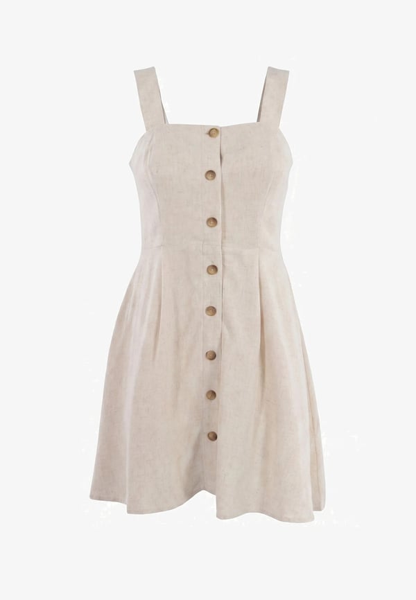 Only ONLSIESTA LINEN BL SHORT STRAP DRESS PNT Beyaz Kadın Elbise
