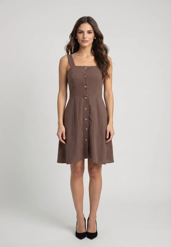 Only ONLSIESTA LINEN BL SHORT STRAP DRESS PNT Bordo Kadın Elbise