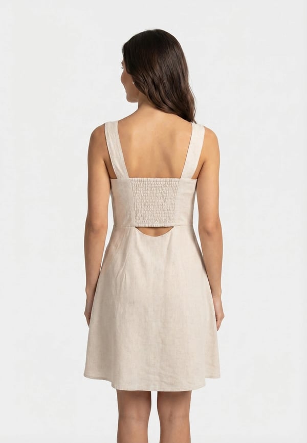 Only ONLSIESTA LINEN BL SHORT STRAP DRESS PNT Beyaz Kadın Elbise
