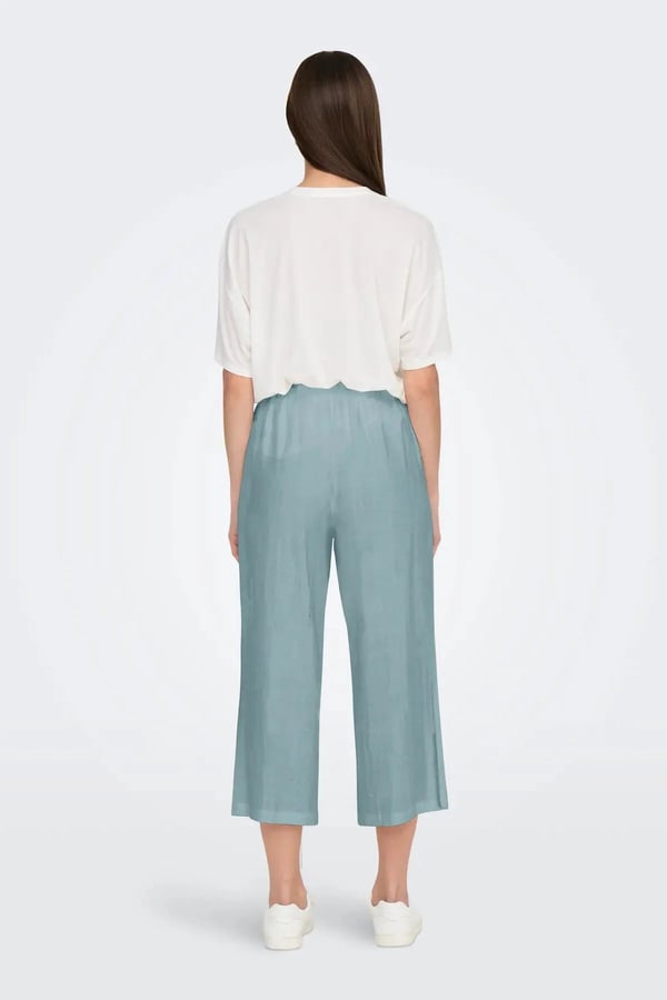 Only ONLSIESTA MW PULL LINEN BL CULOTTE PNT Turkuaz Kadın Pantolon