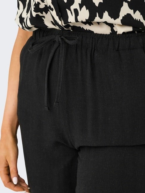 Only ONLSIESTA MW PULL-UP LIN BL SHORTS  NOOS Siyah Kadın Şort