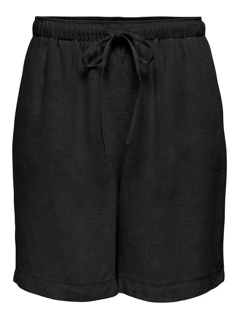 Only ONLSIESTA MW PULL-UP LIN BL SHORTS  NOOS Siyah Kadın Şort