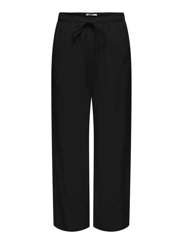Only ONLSIESTA MW PULL-UP LINEN BL PNT NOOS Siyah Kadın Pantolon