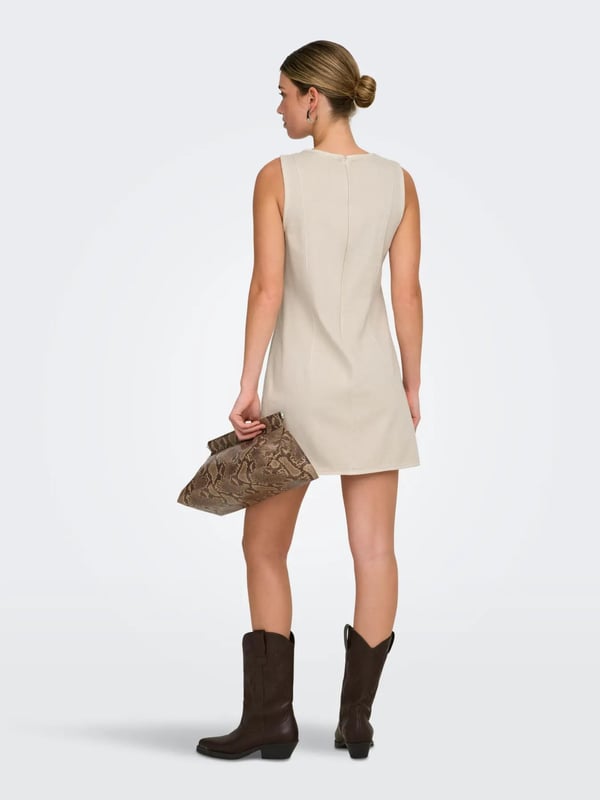 Only ONLSILLA S/L SHORT DRESS CC PNT Bej Kadın Elbise