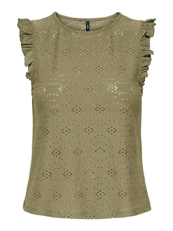 Only ONLSMILLA S/L FRILL TOP JRS Haki Kadın Bluz