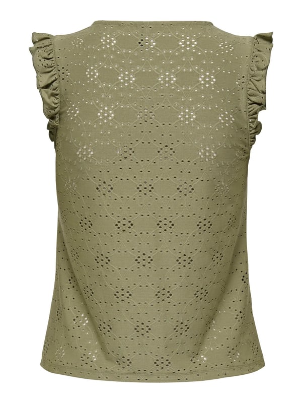 Only ONLSMILLA S/L FRILL TOP JRS Haki Kadın Bluz