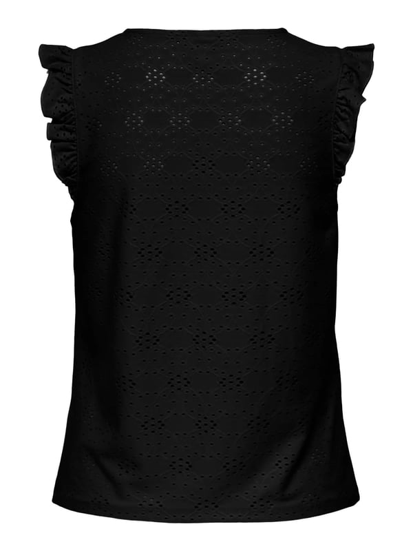 Only ONLSMILLA S/L FRILL TOP JRS Siyah Kadın Bluz