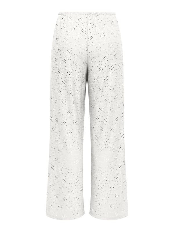 Only ONLSMILLA WIDE TIE PANT JRS Beyaz Kadın Pantolon