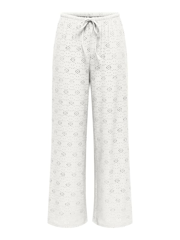 Only ONLSMILLA WIDE TIE PANT JRS Beyaz Kadın Pantolon