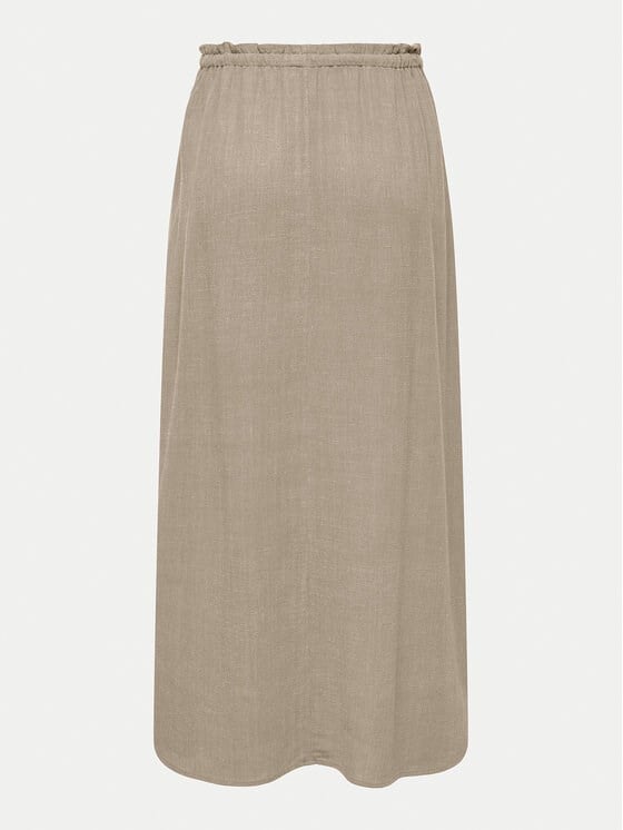 Only ONLSOLVI HW LINEN BL PB LON SKIRT CC PNT Bej Kadın Etek