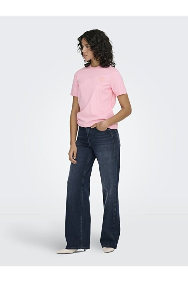 Only ONLSOPHIA S/S EMBROIDERY T-SHIRT BOX JRS Pembe Kadın T-Shirt