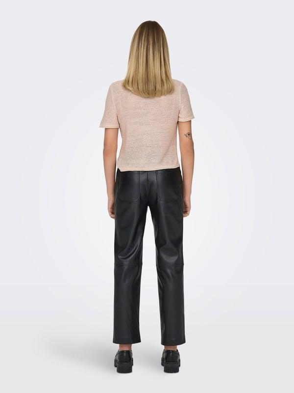 Only ONLSUNNY S/S PULLOVER KNT NOOS Pudra Kadın T-Shirt