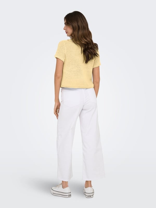 Only ONLSUNNY S/S PULLOVER KNT NOOS Sarı Kadın T-Shirt