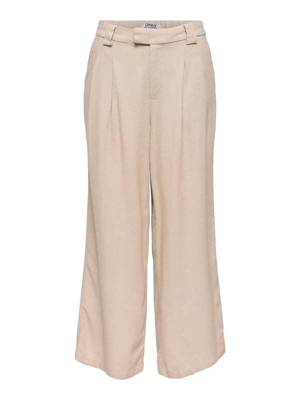 Only ONLSVEA-GOA MW LINEN BL WIDE CC PNT Pudra Kadın Pantolon