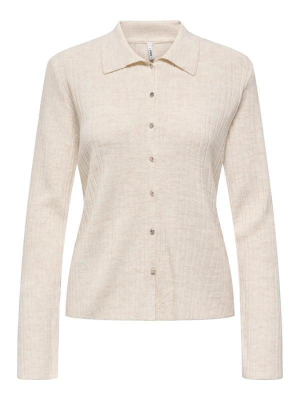 Only ONLTHEA LS BUTTON POLO CARDIGAN KNT Bej Kadın Hırka