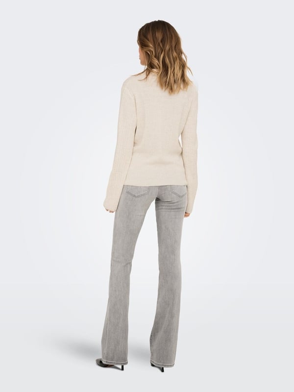 Only ONLTHEA LS BUTTON POLO CARDIGAN KNT Bej Kadın Hırka