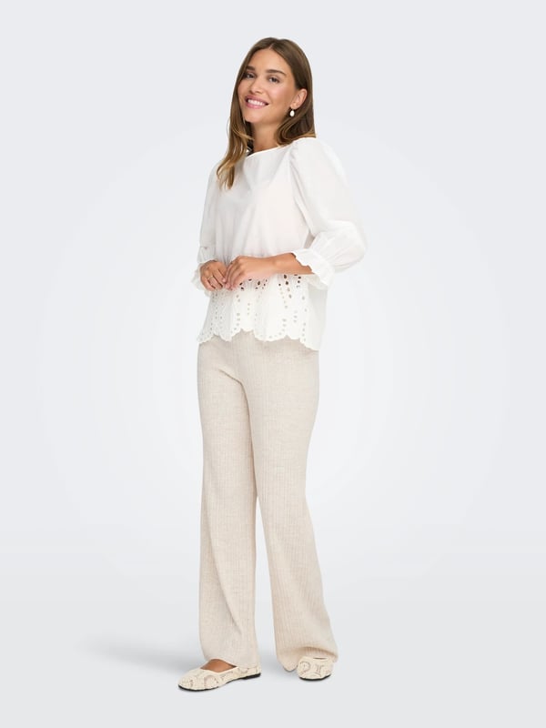 Only ONLTHEA PANT KNT Bej Kadın Pantolon
