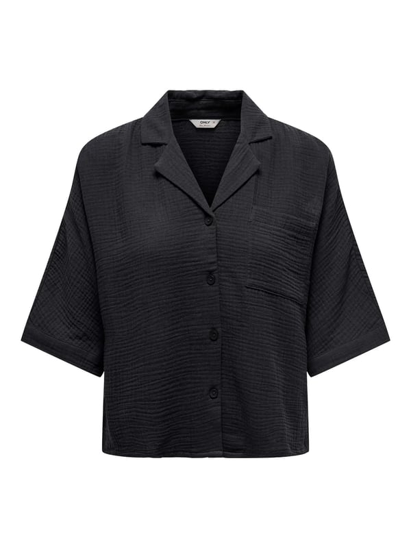 Only ONLTHYRA SS SHIRT NOOS WVN Antrasit Kadın Gömlek