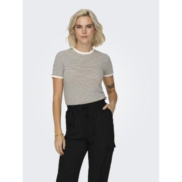 Only ONLTINE S/S O-NECK TOP JRS Beyaz Kadın T-Shirt