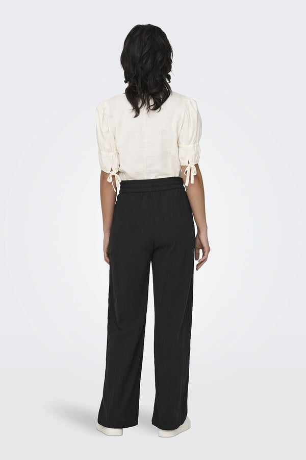 Only ONLTIZANA COTTON LOOSE PANTS WVN NOOS Siyah Kadın Pantolon