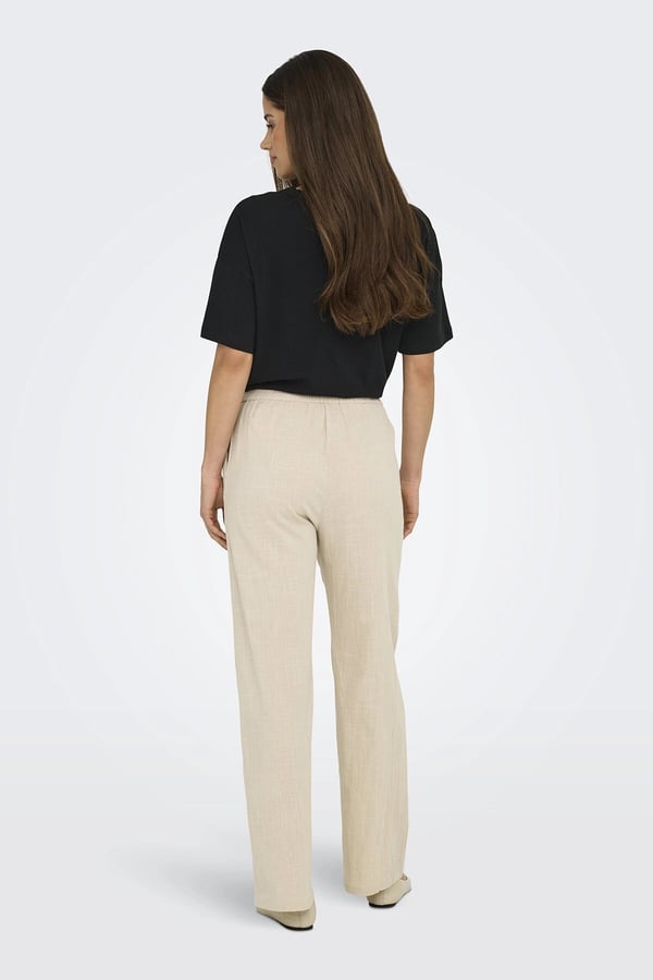 Only ONLTIZANA COTTON LOOSE PANTS WVN NOOS Bej Kadın Pantolon