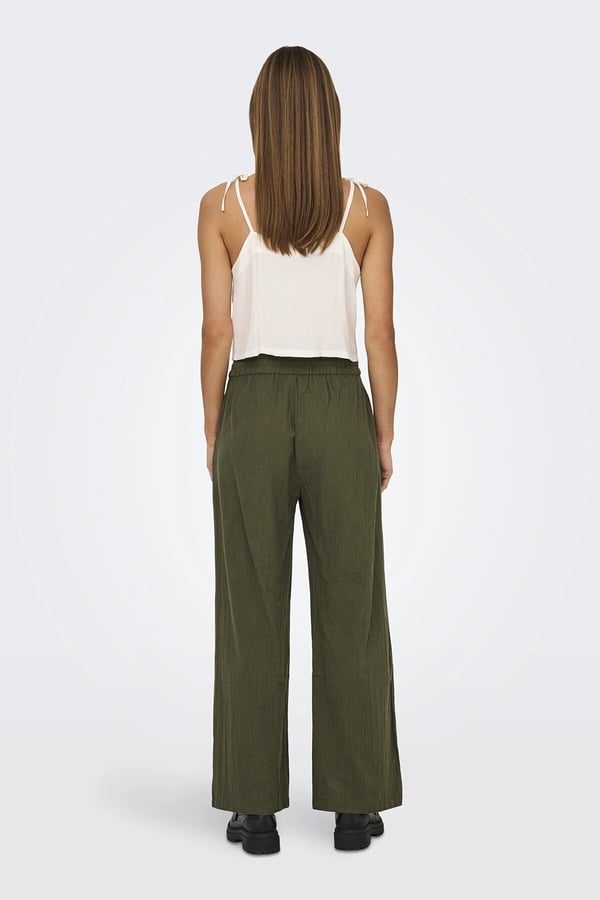 Only ONLTIZANA COTTON LOOSE PANTS WVN NOOS Haki Kadın Pantolon