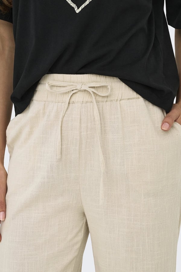 Only ONLTIZANA COTTON LOOSE PANTS WVN NOOS Bej Kadın Pantolon