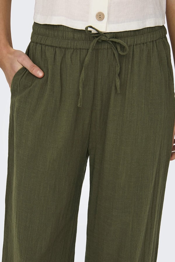 Only ONLTIZANA COTTON LOOSE PANTS WVN NOOS Haki Kadın Pantolon