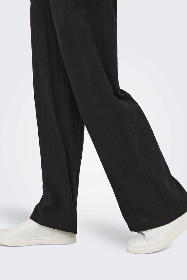 Only ONLTIZANA COTTON LOOSE PANTS WVN NOOS Siyah Kadın Pantolon